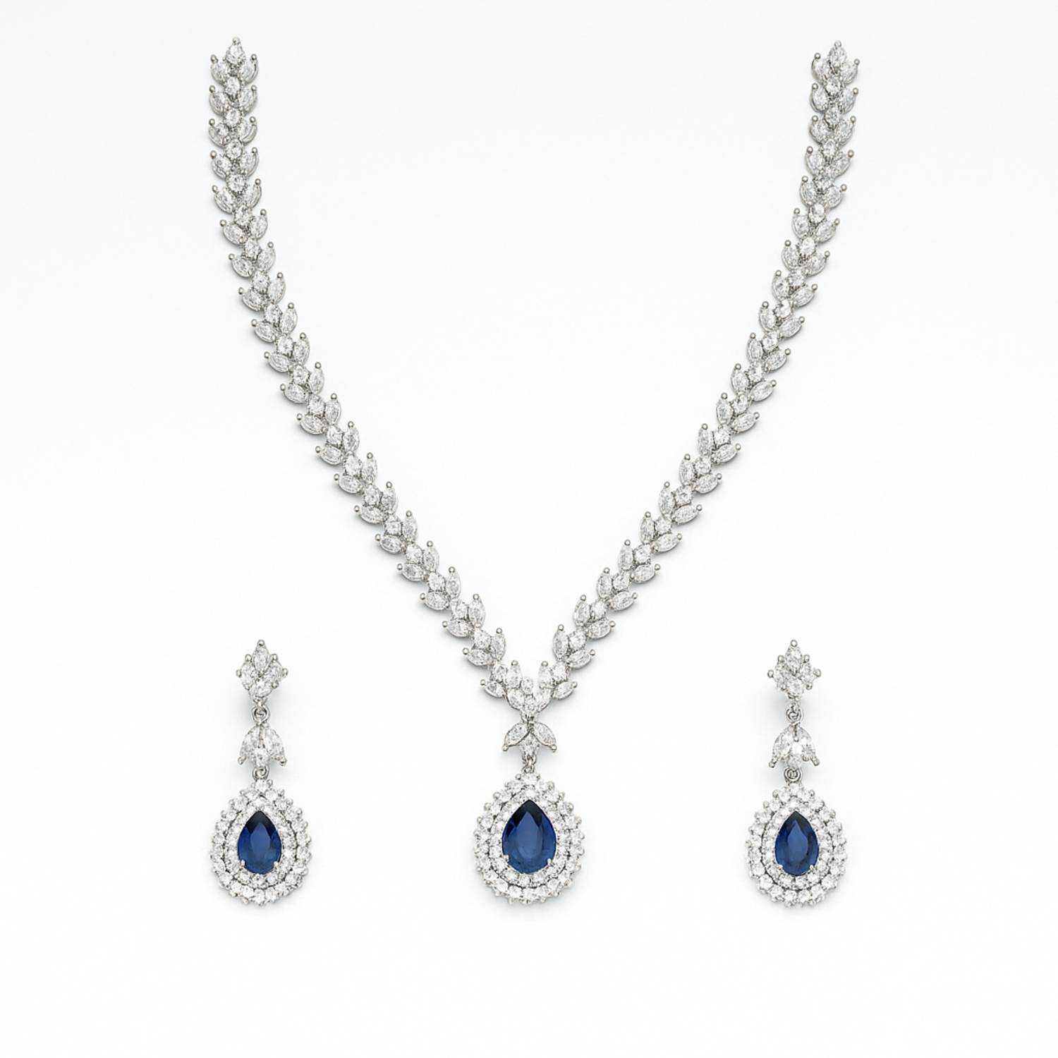 Luxurious Diamond Necklace with Teardrop Pendant | Tinywynk