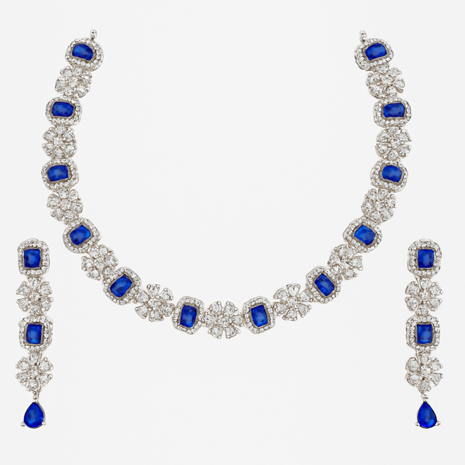 Exquisite Diamond Necklace Set with Dazzling Stones | Tinywynk