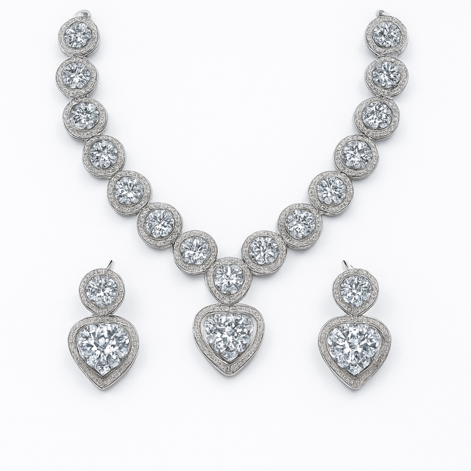 Heart Crystal Necklace Set – Elegant Fashion Jewellery | Tinywynk